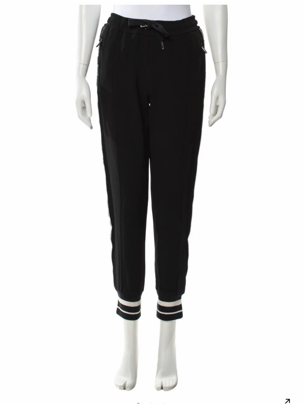 Dolce &Gabanna Black Jogger Pants with Contrast Cuff - Women